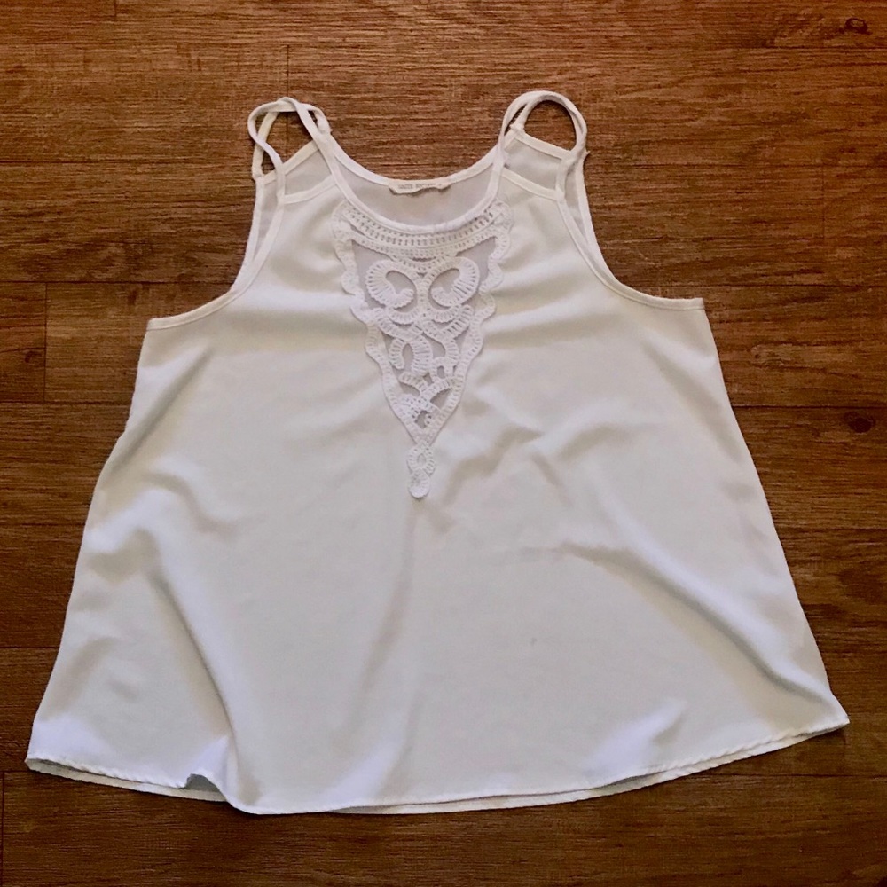 Haute Society Lace Embroidered Blousy Tank